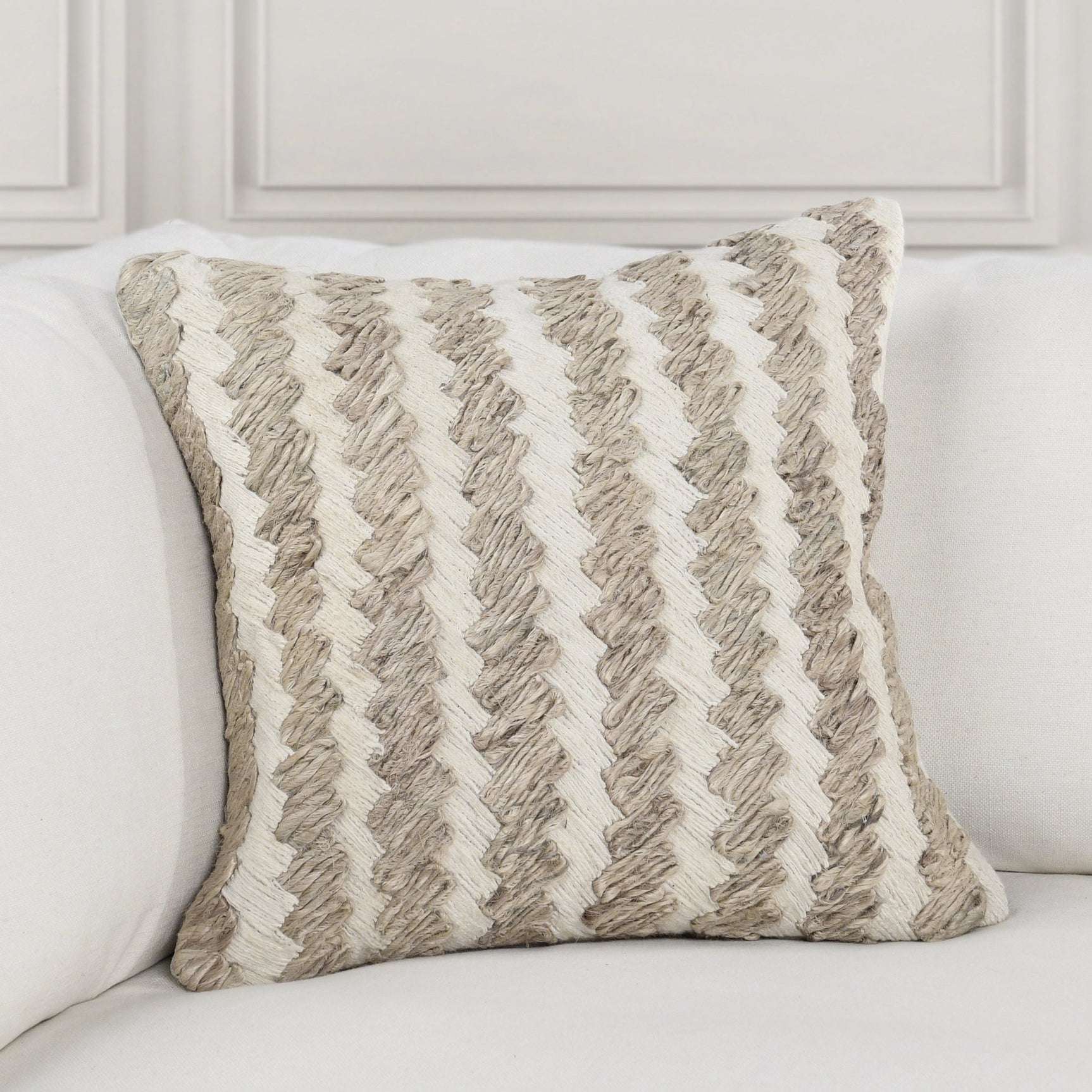 ML Burrows Ivory Multi 18x18 Throw Pillow (Set of 2) - Ornate Home