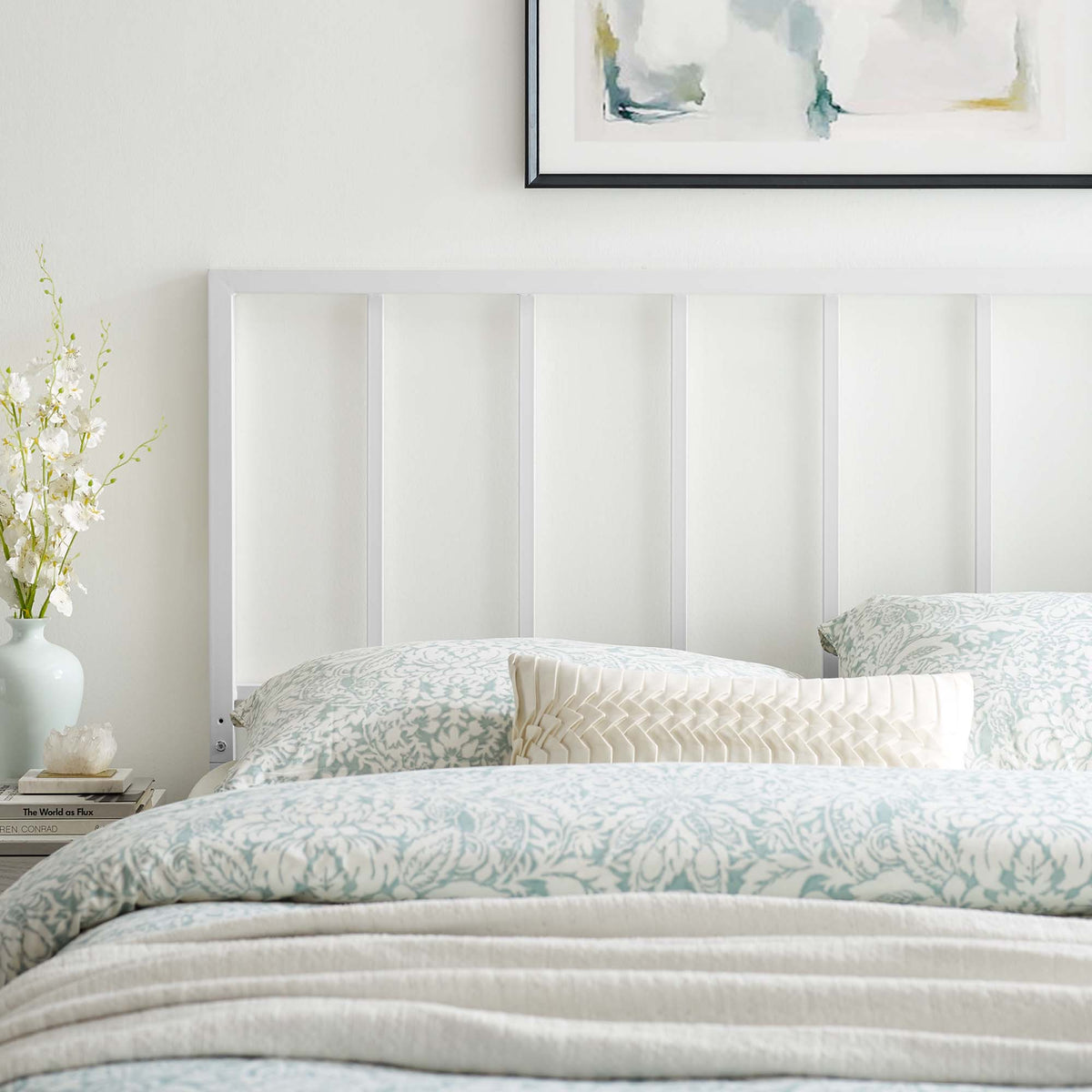 Tatum White Metal King Headboard