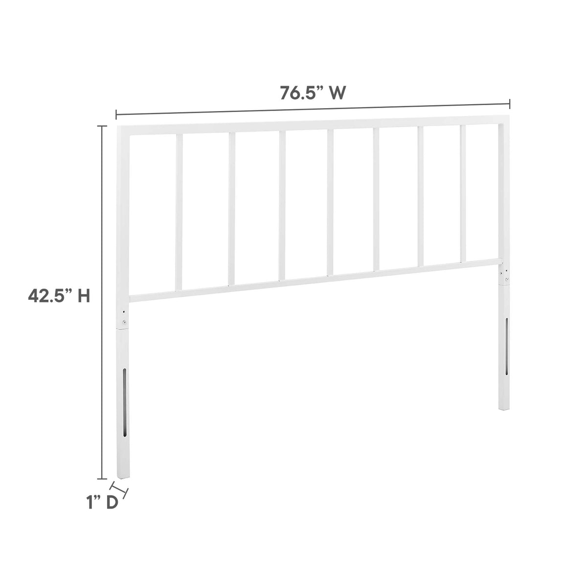 Tatum White Metal King Headboard