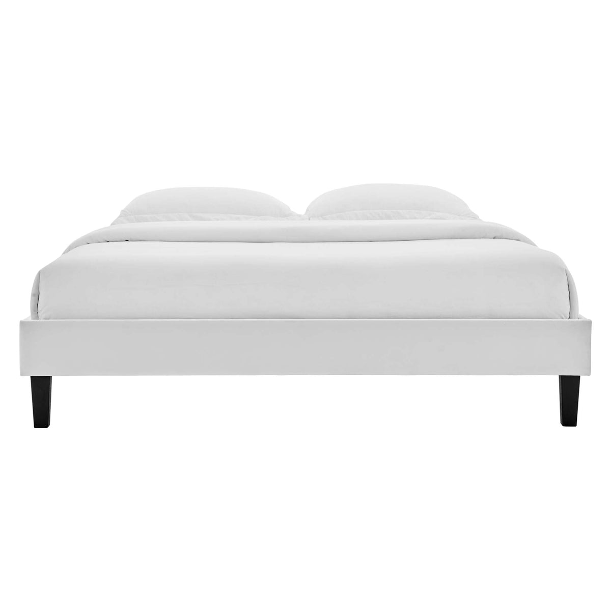 Reign Light Gray Performance Velvet Queen Platform Bed Frame