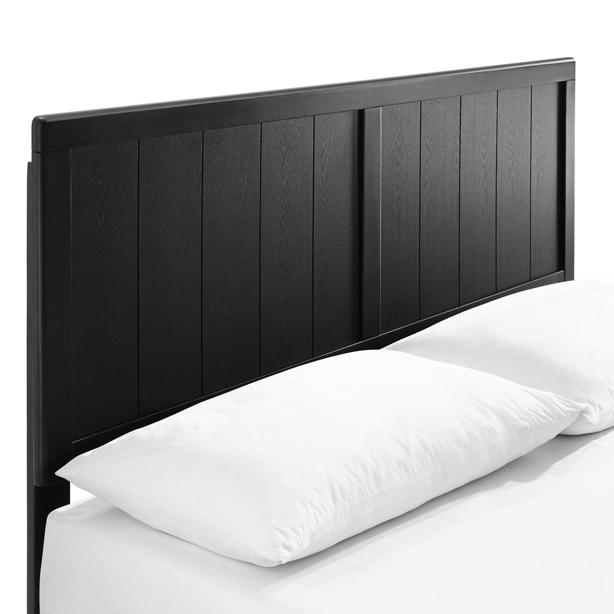 Alana Black Wood King Platform Bed With Splayed Legs - Ornate Home