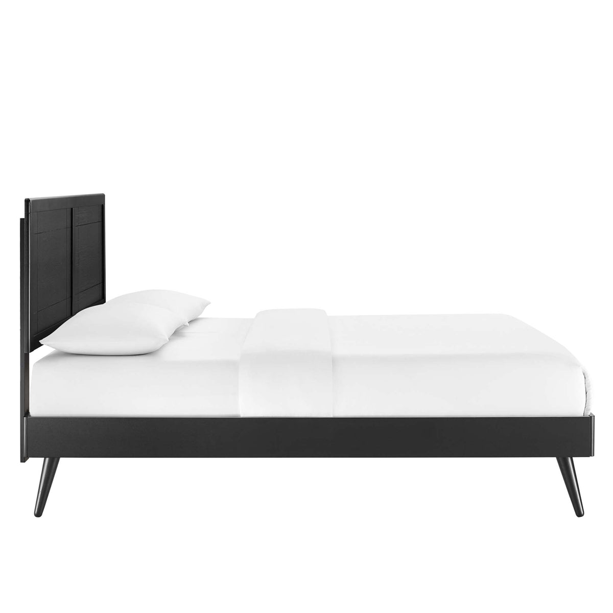 Marlee Black Wood King Platform Bed With Splayed Legs