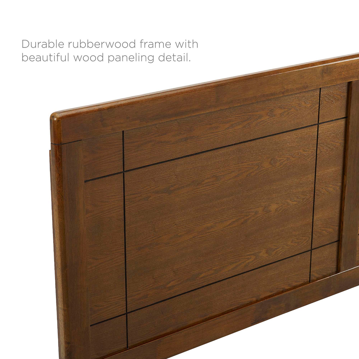 Marlee Walnut Wood King Platform Bed With Splayed Legs