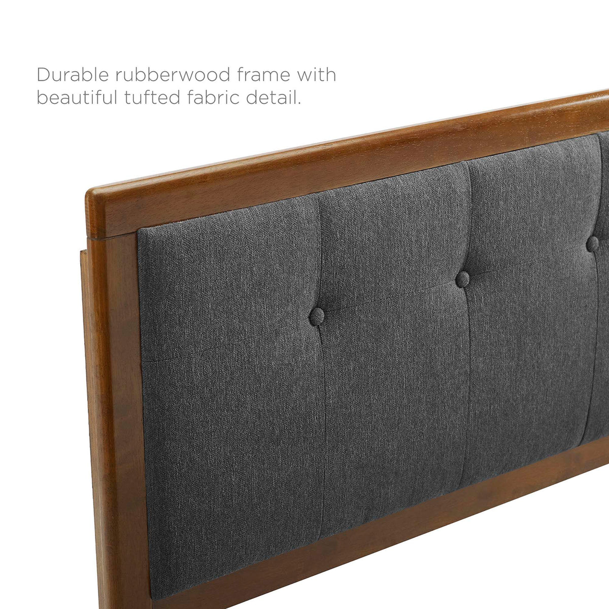 Willow Walnut/Charcoal Wood King Platform Bed With Angular Frame