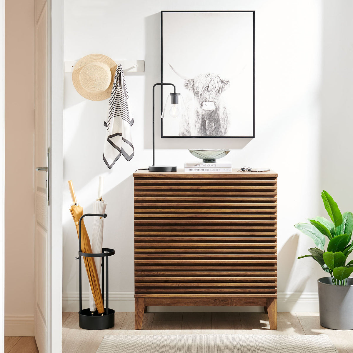 Render Walnut Large 3-Drawer Nightstand