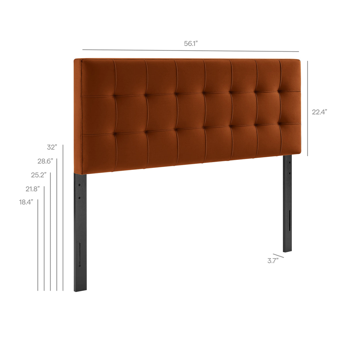 Lily Rust Stain-Resistant Performance Velvet Full Size Headboard