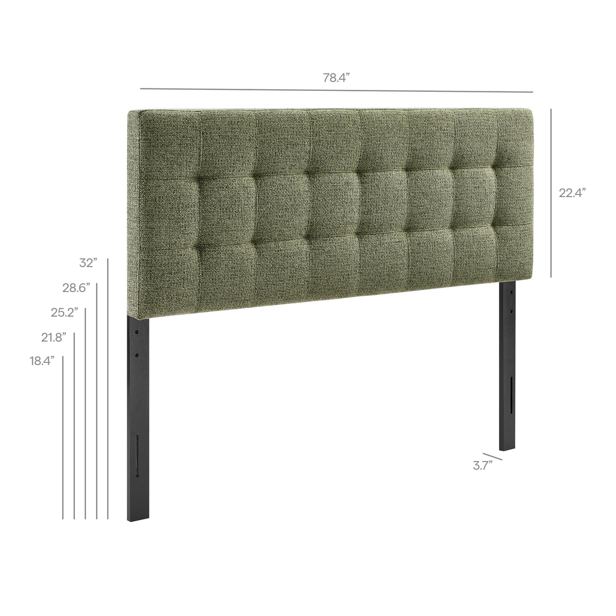 Lily Leaf Upholstered King Size Headboard - Ornate Home