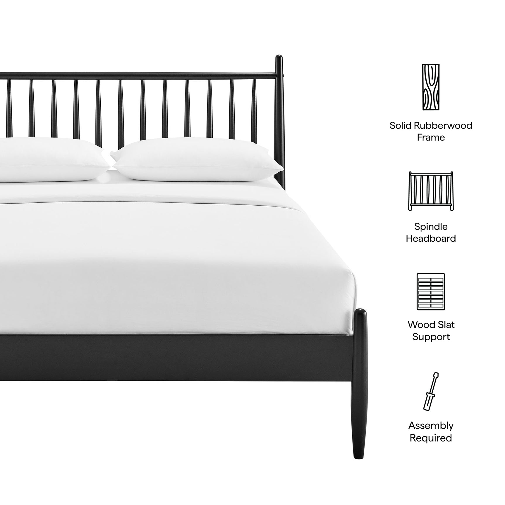Zane Black Full Size Spindle Bed Frame