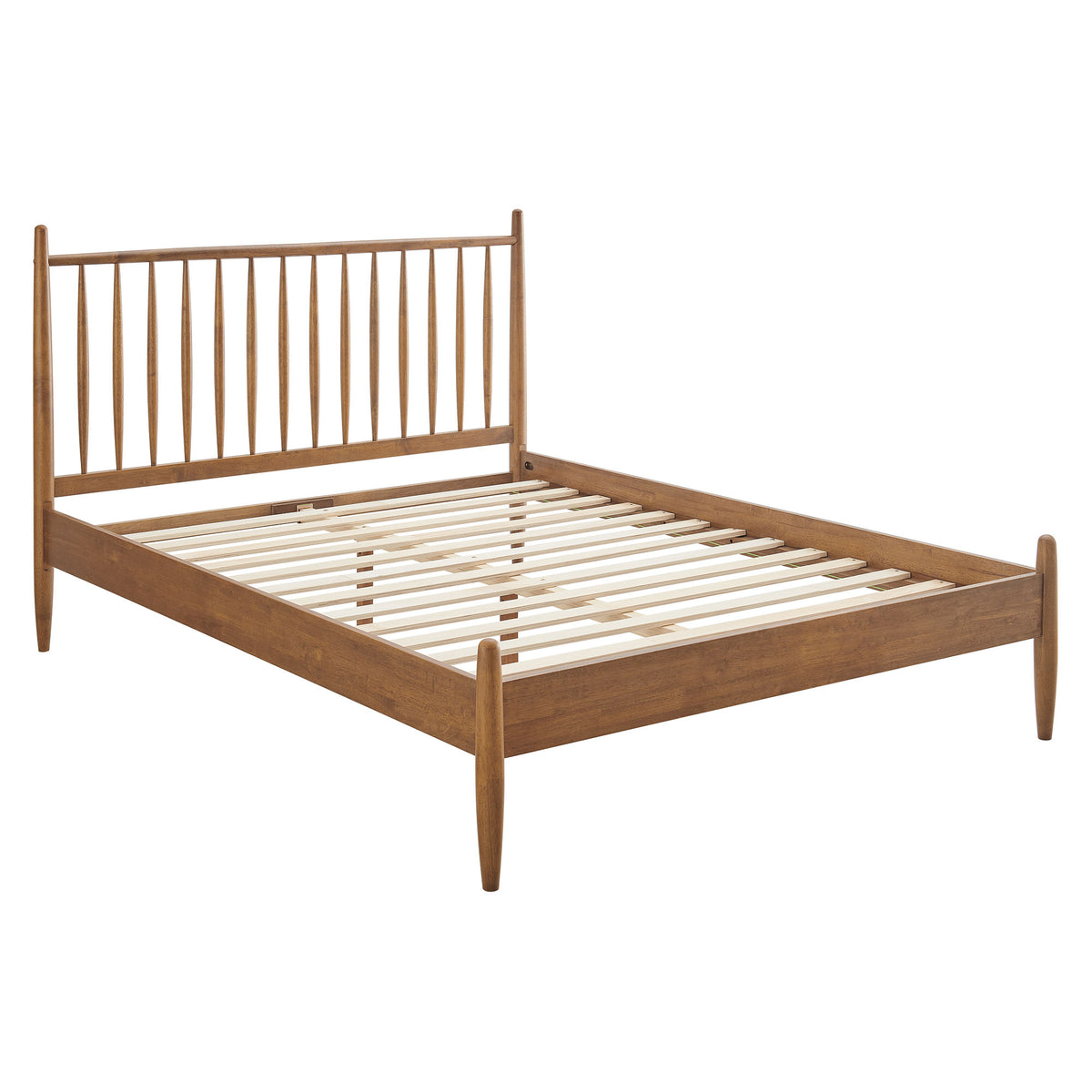 Zane Walnut Queen Size Spindle Bed