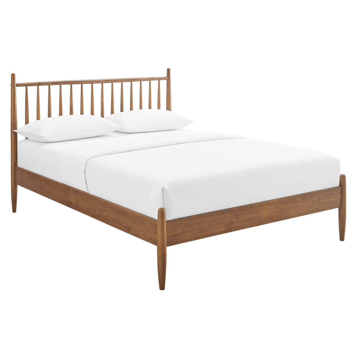 Zane Walnut Queen Size Spindle Bed