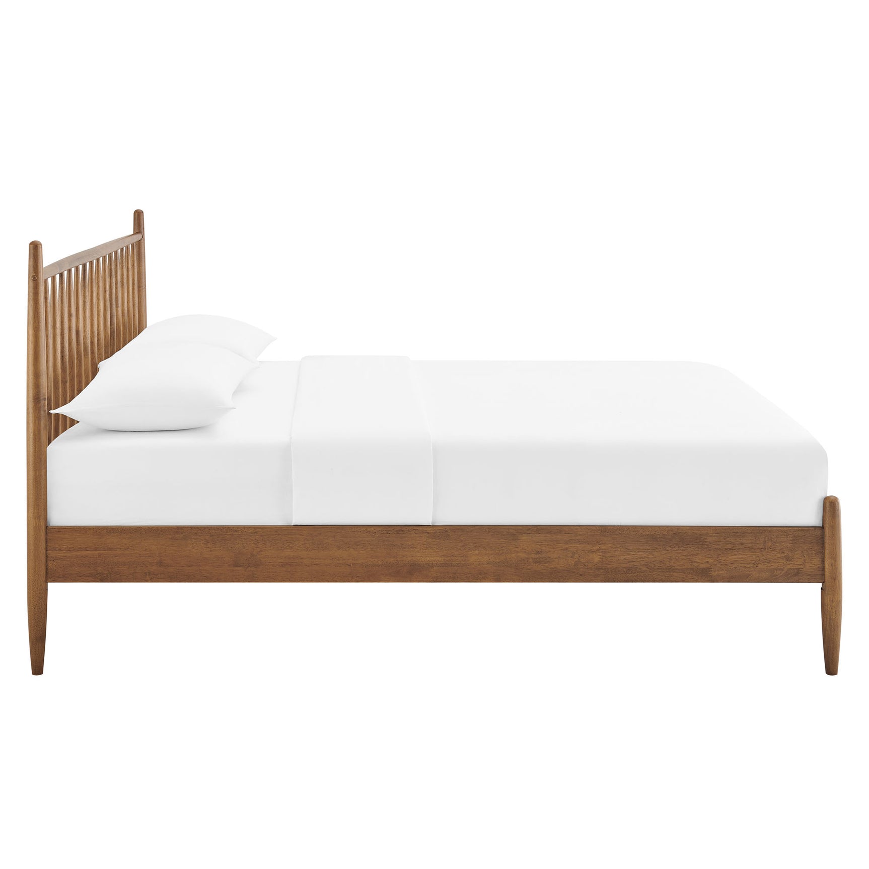 Zane Walnut Queen Size Spindle Bed