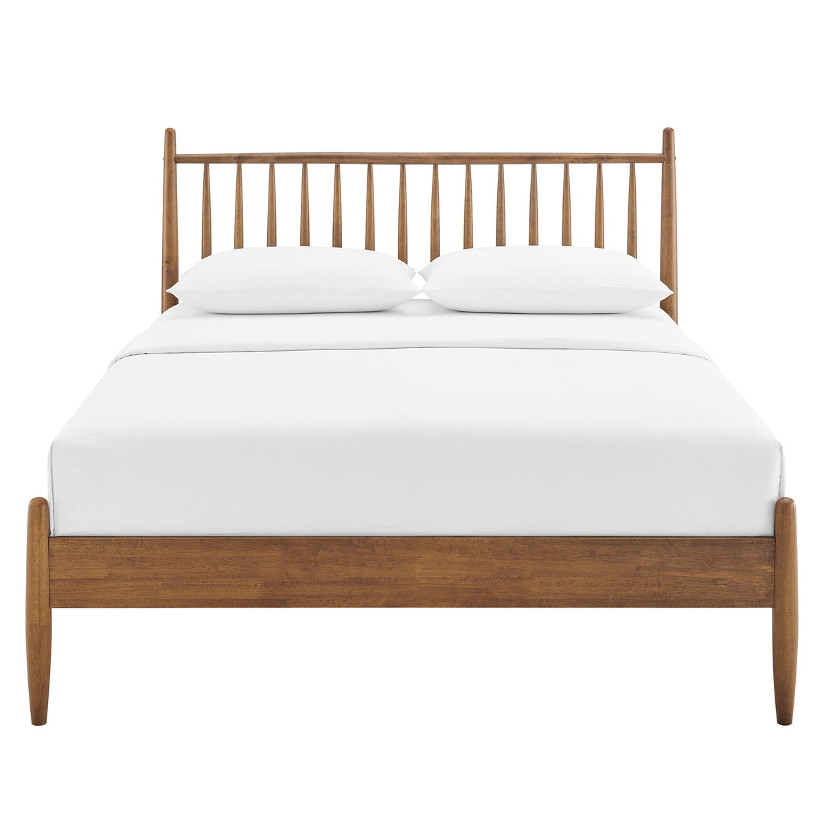 Zane Walnut Queen Size Spindle Bed