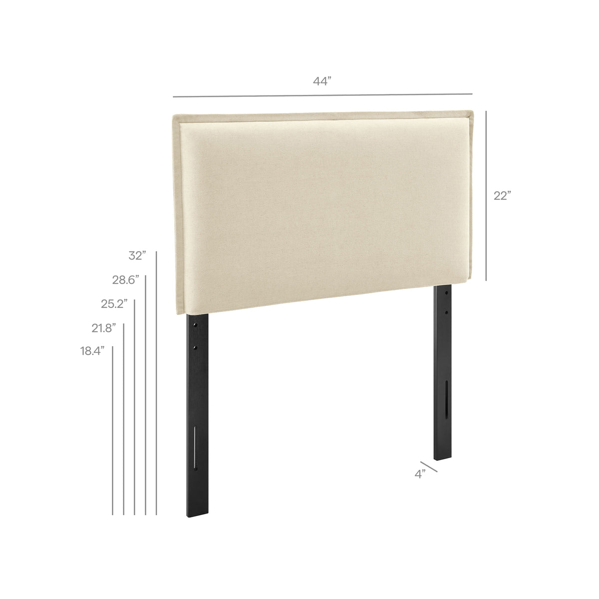 Camille Upholstered Linen Blend Twin Size Headboard - Ornate Home
