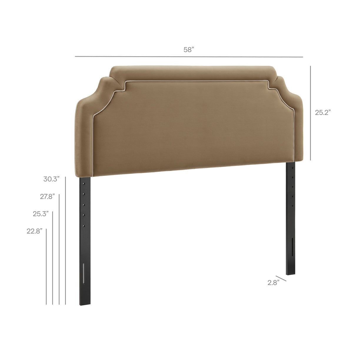 Magnolia Taupe/Almond Stain-Resistant Performance Velvet Full Size Headboard
