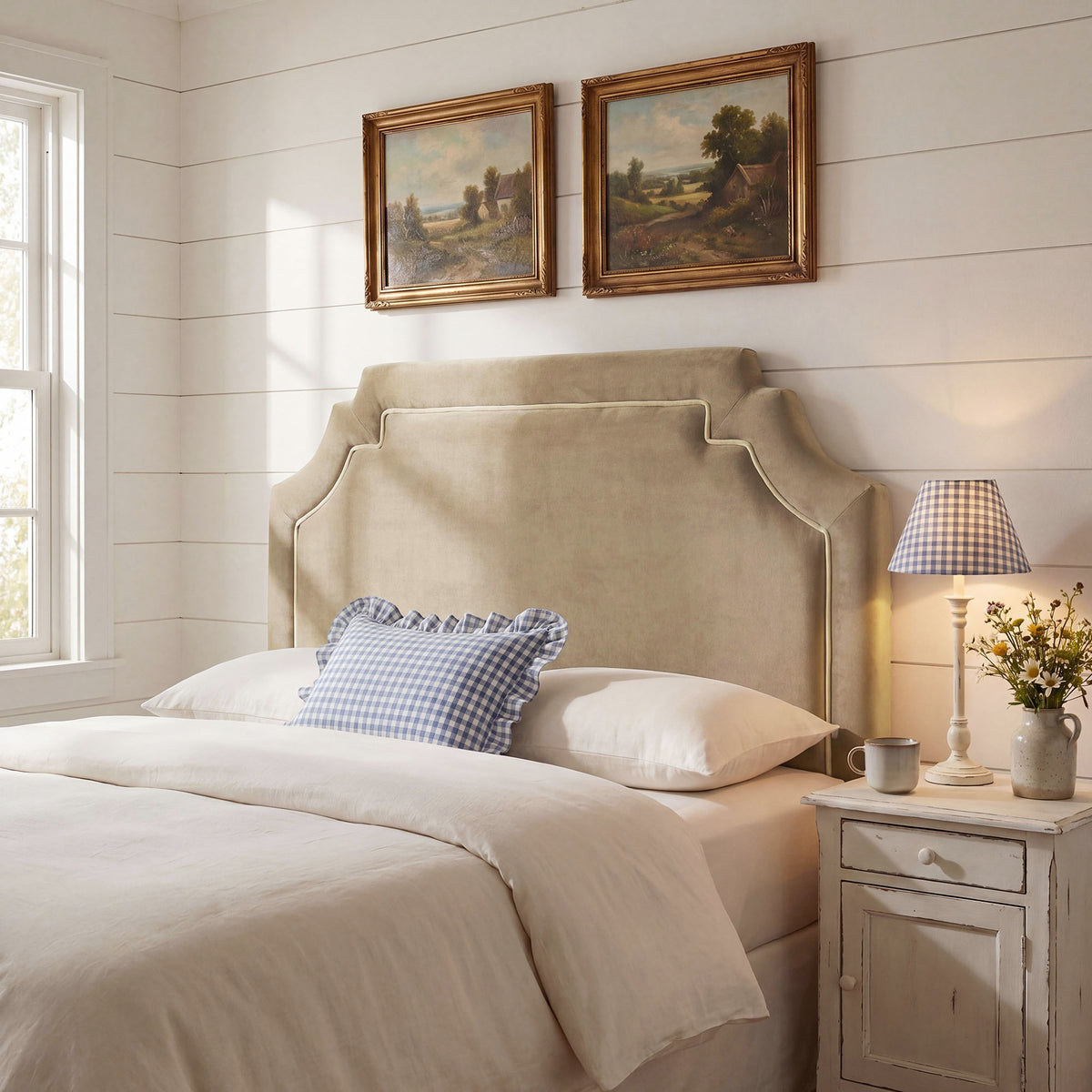 Magnolia Taupe/Almond Stain-Resistant Performance Velvet King Size Headboard - Ornate Home