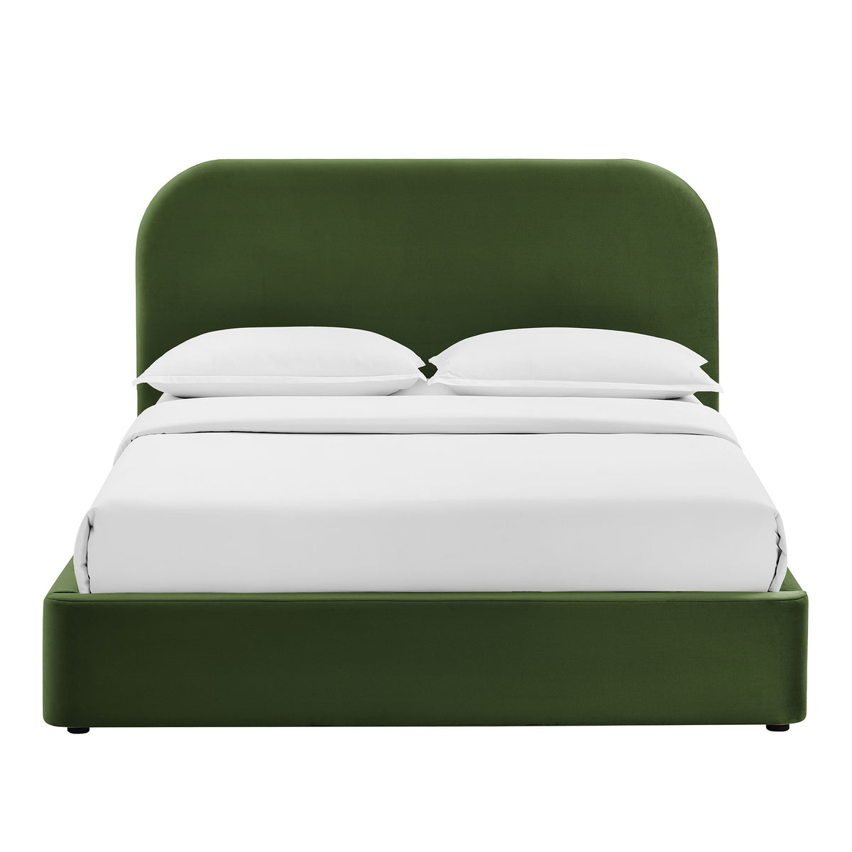 Keynote Moss Green Queen Performance Velvet Storage Platform Bed Frame