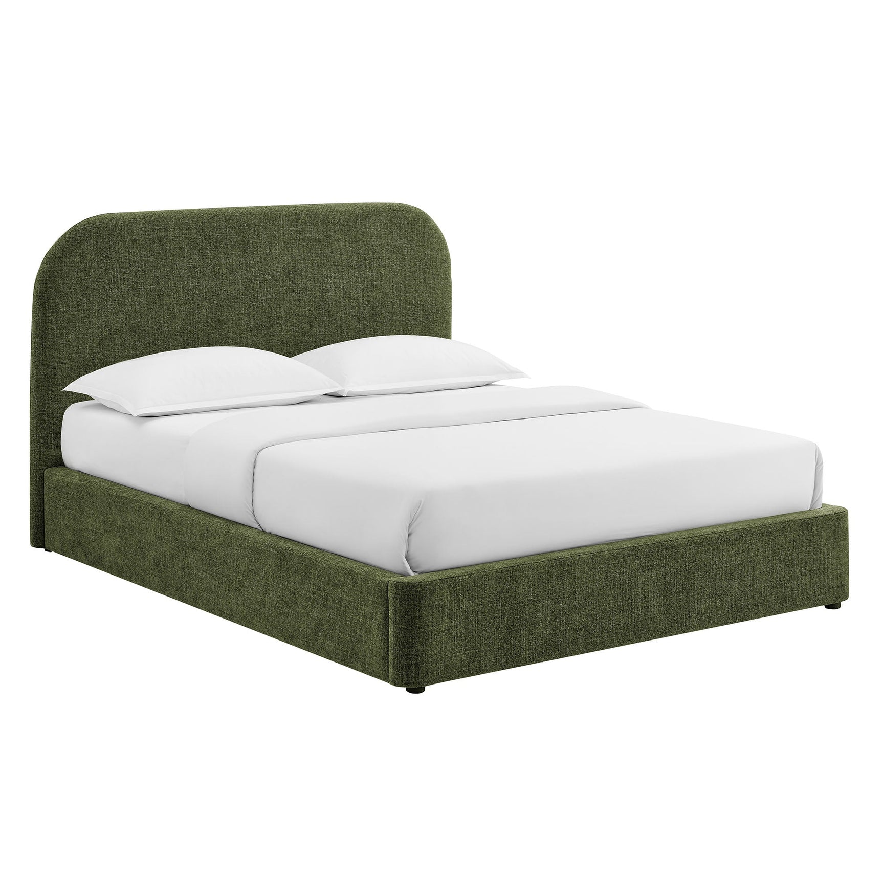 Keynote Foliage King Fabric Upholstered Storage Platform Bed Frame