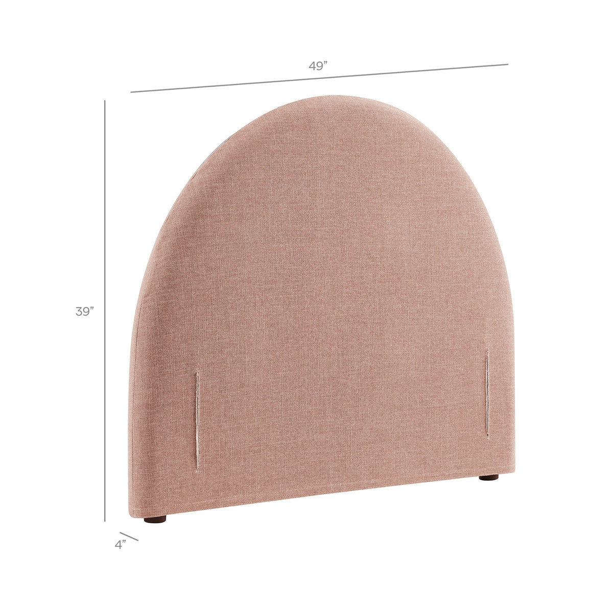 Resort Blush Queen Woven Upholstered Fabric Arched Headboard