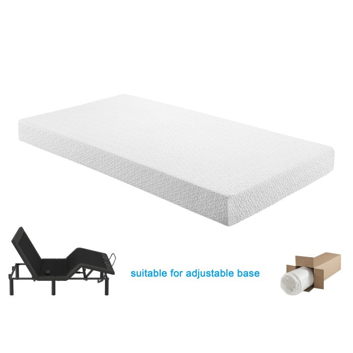 Altair White 10" Split Eastern King Gel-Infused Memory Foam Mattress
