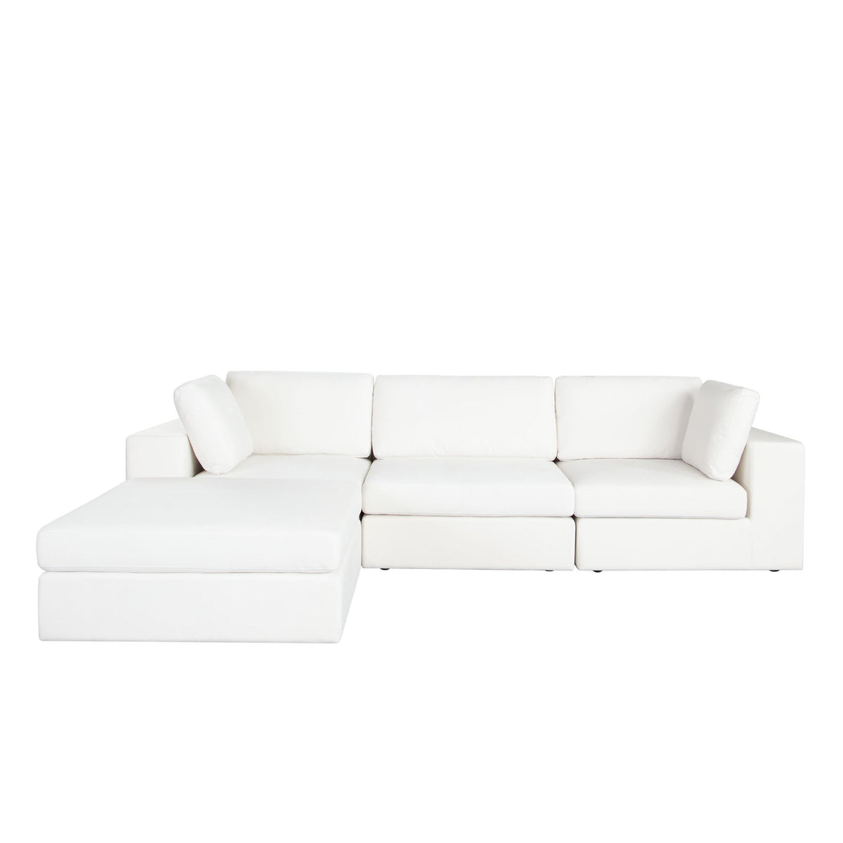 Muse White Performance Fabric Reversible 4-Pc Sectional - Ornate Home