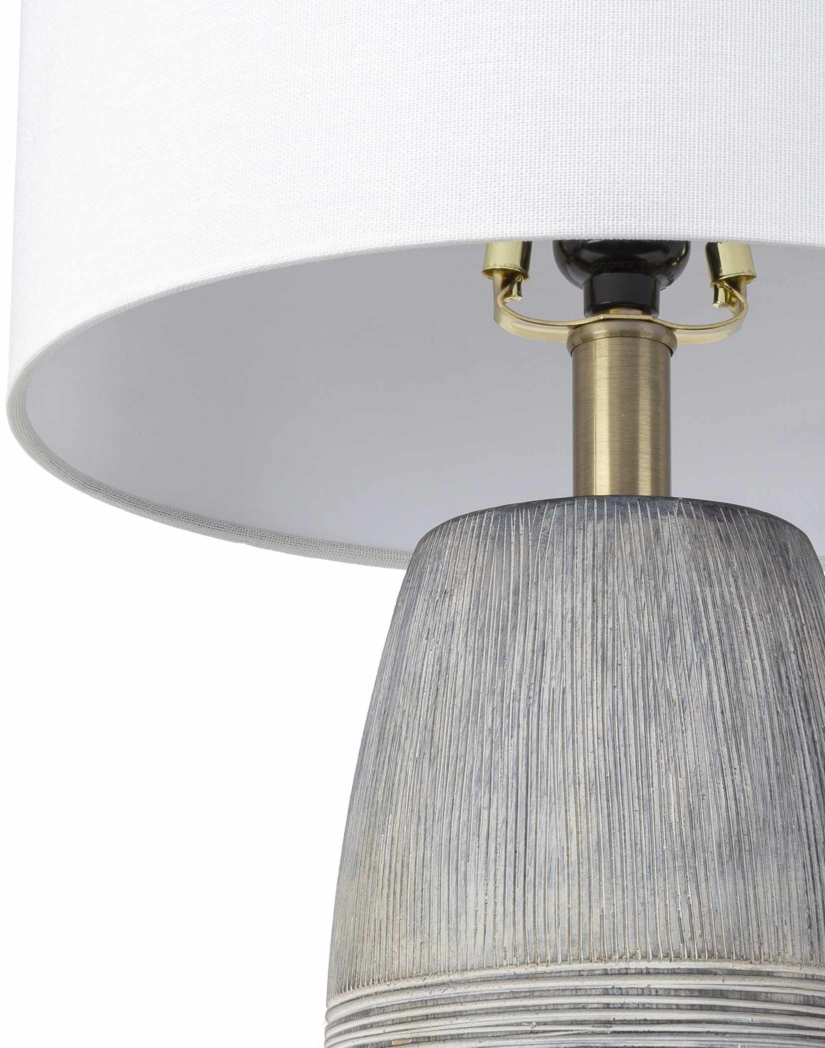 Mabayo Ribbed White Ceramic Table Lamp - Ornate Home