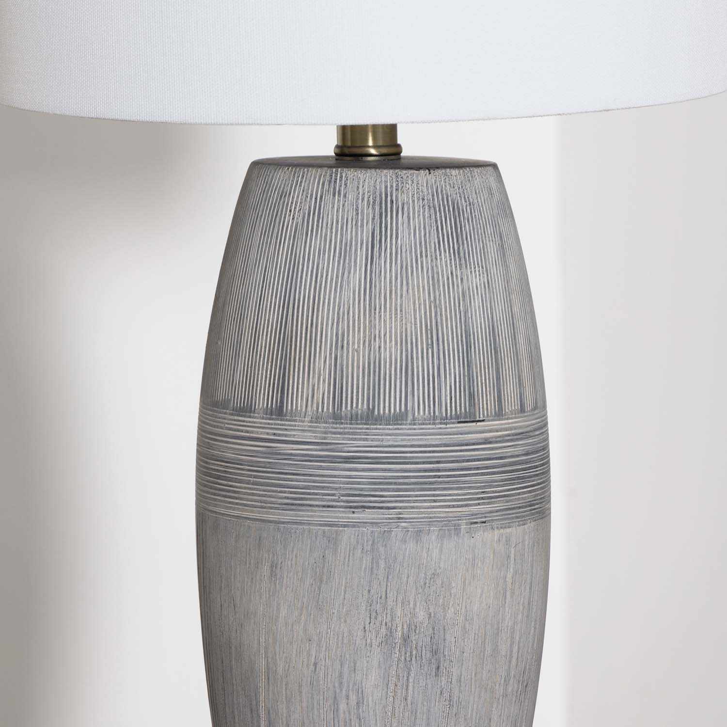Mabayo Ribbed White Ceramic Table Lamp - Ornate Home