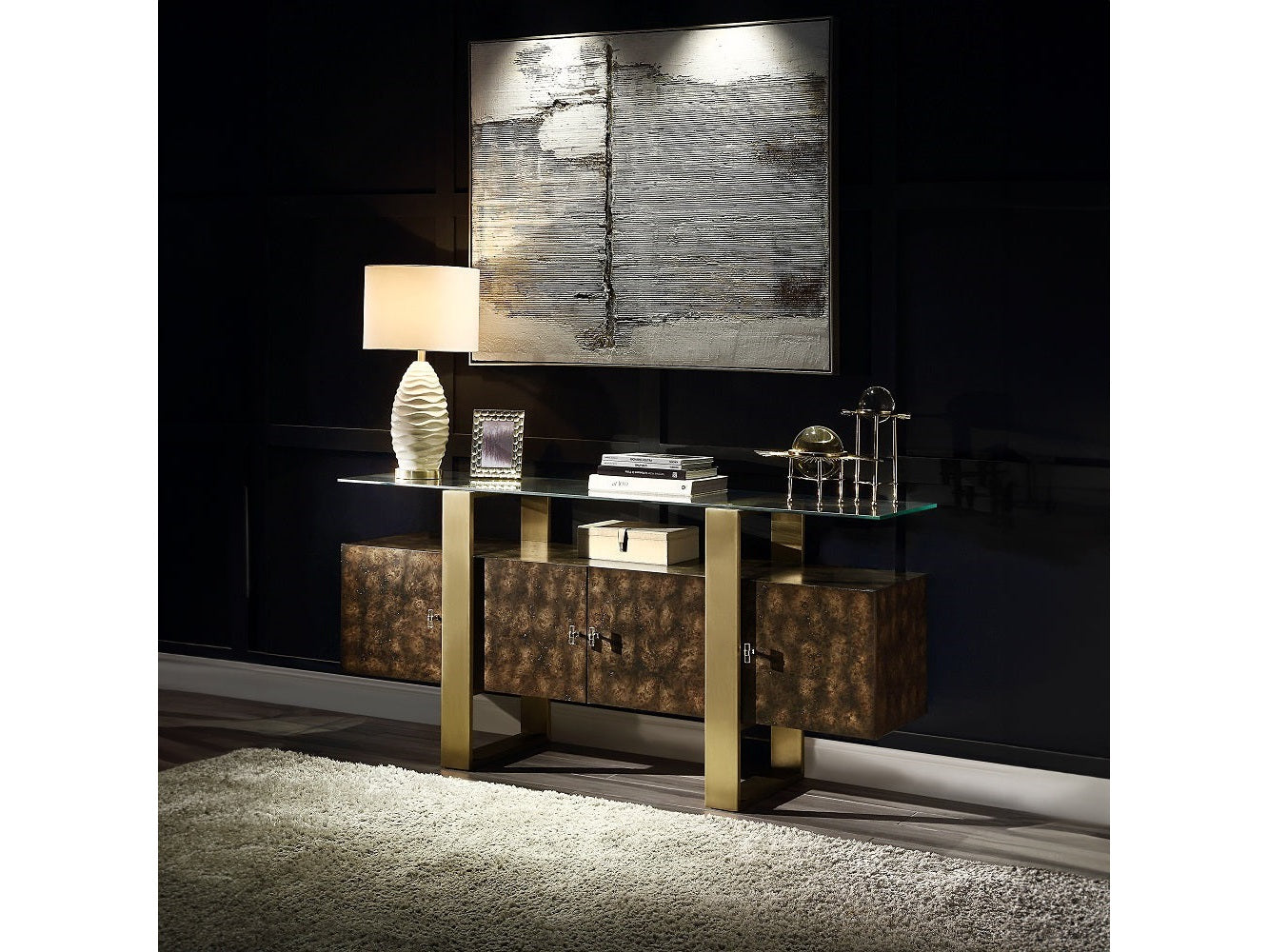 Mabyn Brown Console Cabinet - Ornate Home