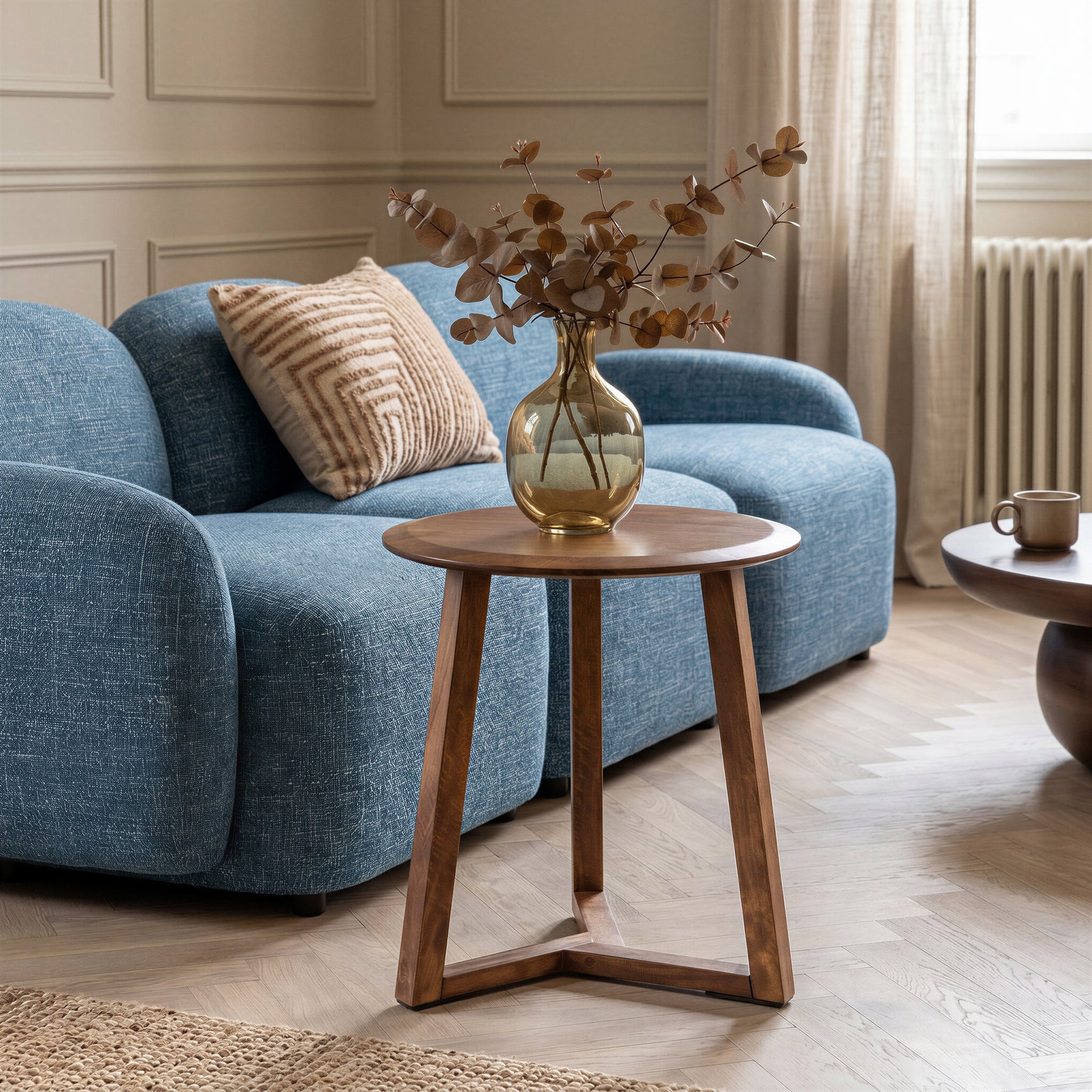 Macaria Walnut Side Table - Ornate Home