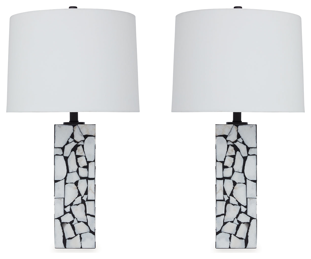 Macaria White/Black Table Lamp (Set of 2) - Ornate Home