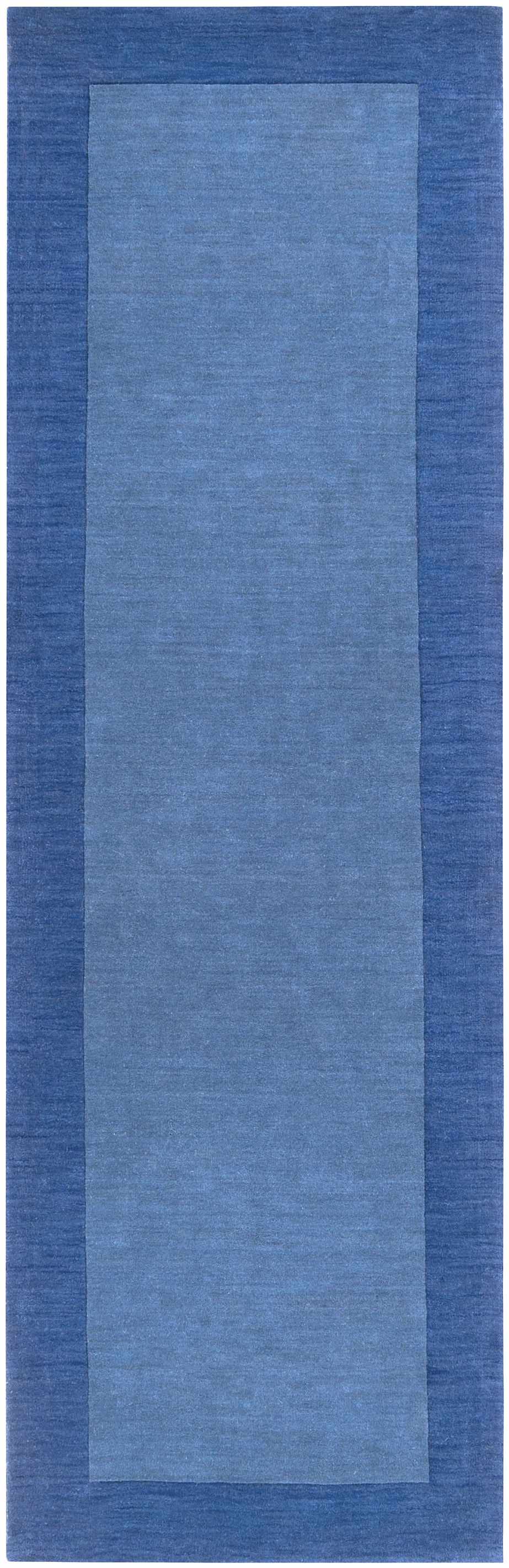 Macedon Blue Bordered Wool Rug - Ornate Home