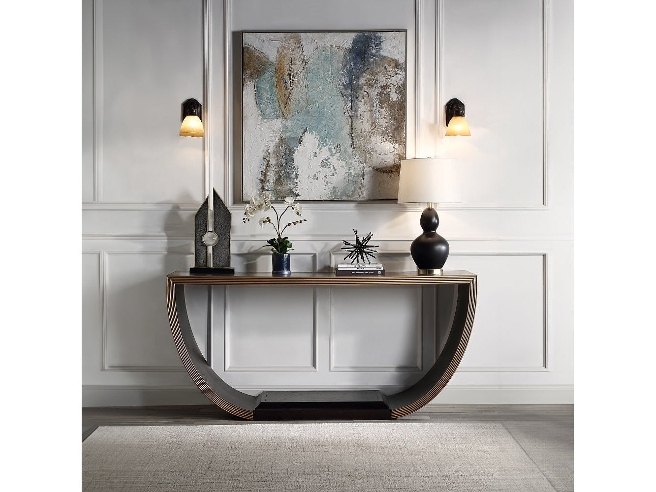 Maceo Black Console Table - Ornate Home