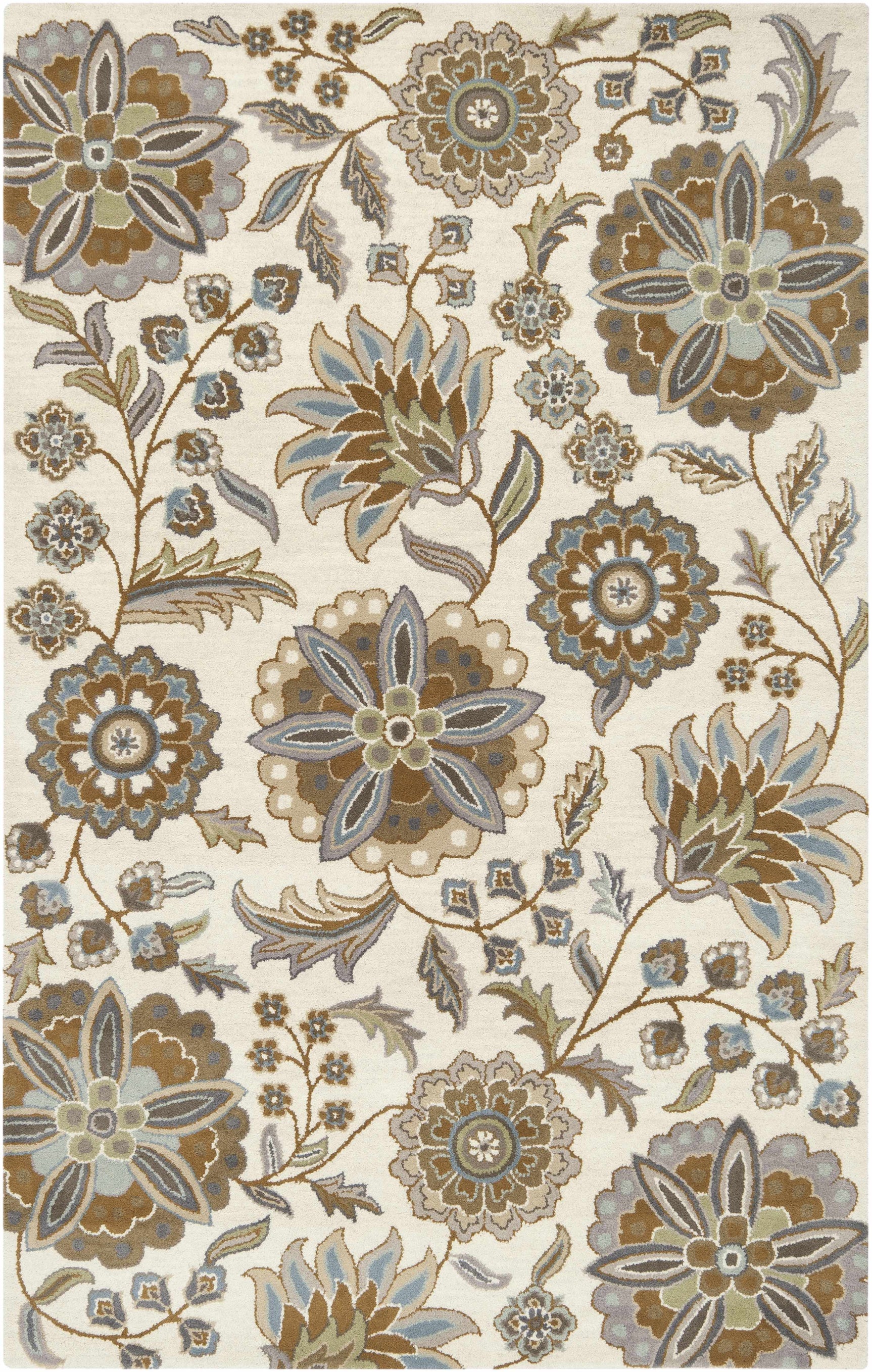 Mack Floral Wool Area Carpet - Ornate Home