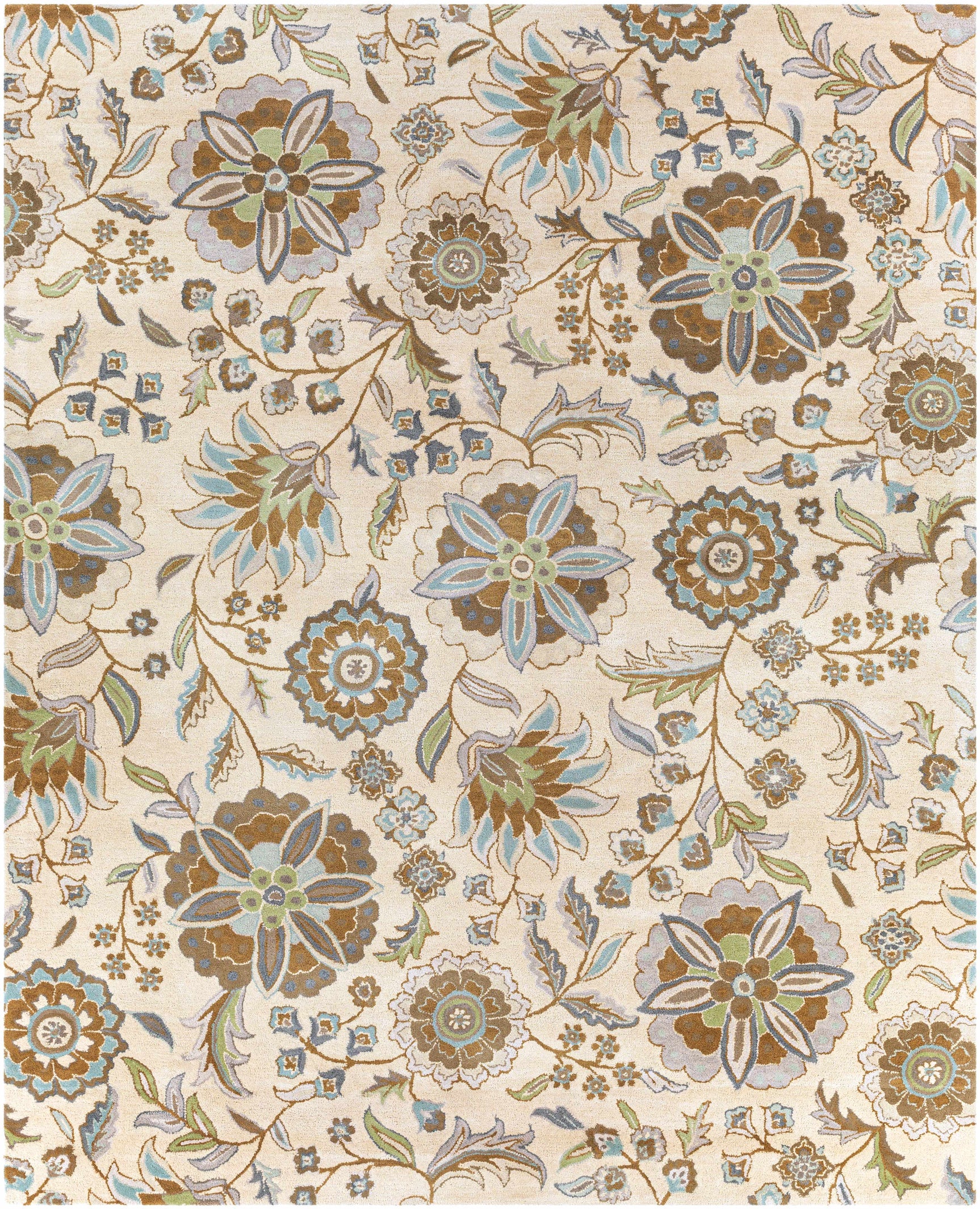 Mack Floral Wool Area Carpet - Promo - Ornate Home