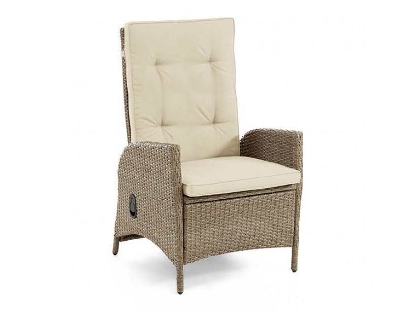 Mackay Beige/Natural Teak Outdoor Reclining Chair (Set of 2) - Ornate Home