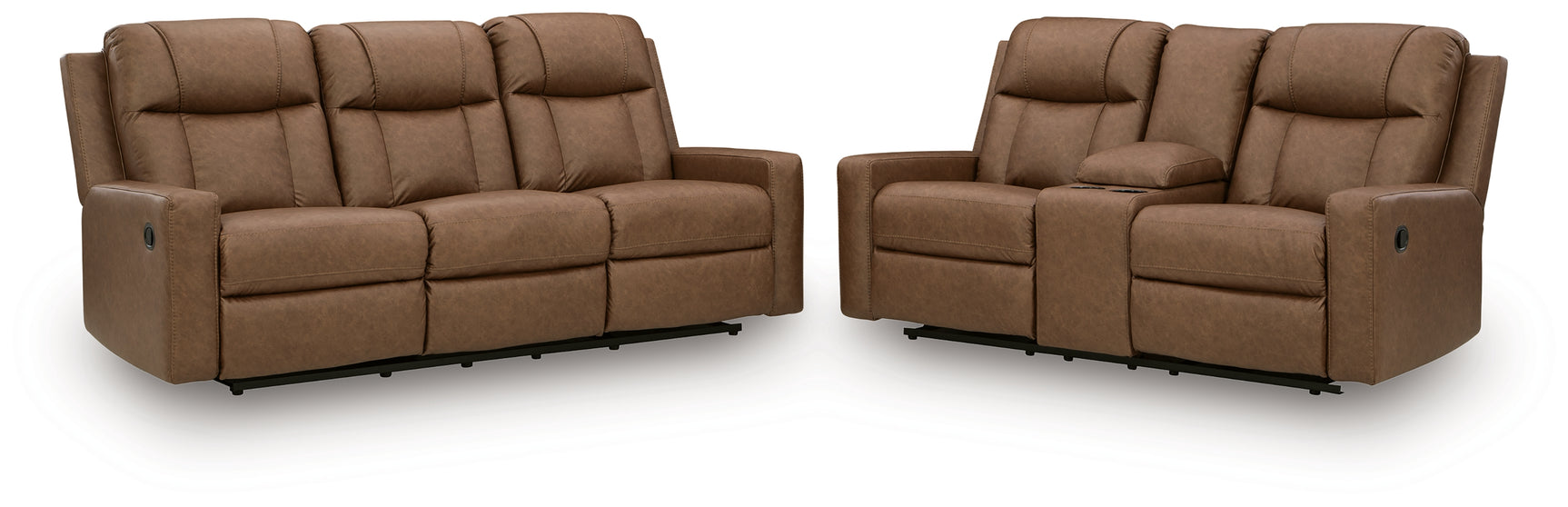 Mackmenville Caramel Reclining Sofa and Loveseat (Online Special Price) - Ornate Home