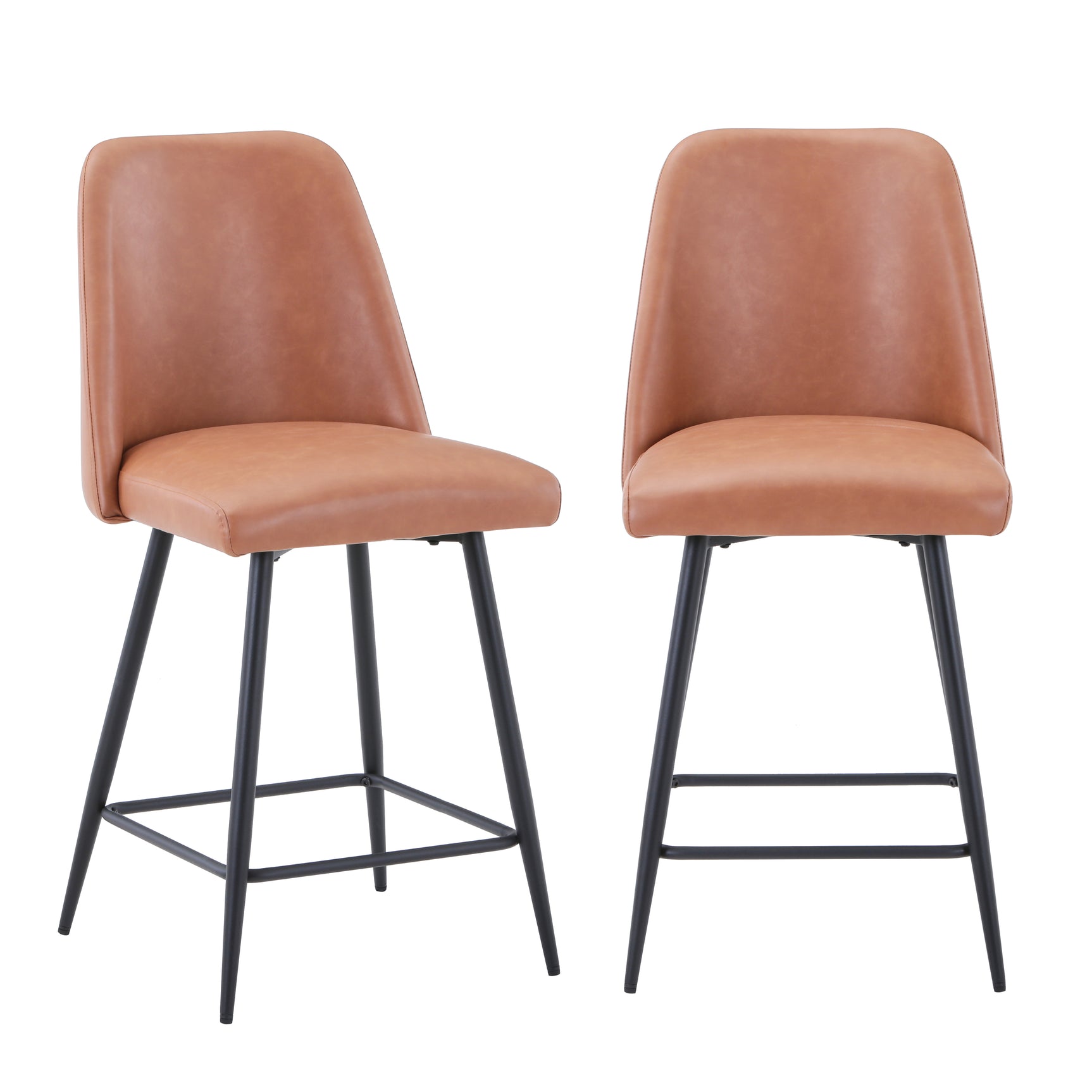 Maddox Light Brown Uph Stool (Set of 2) - Ornate Home
