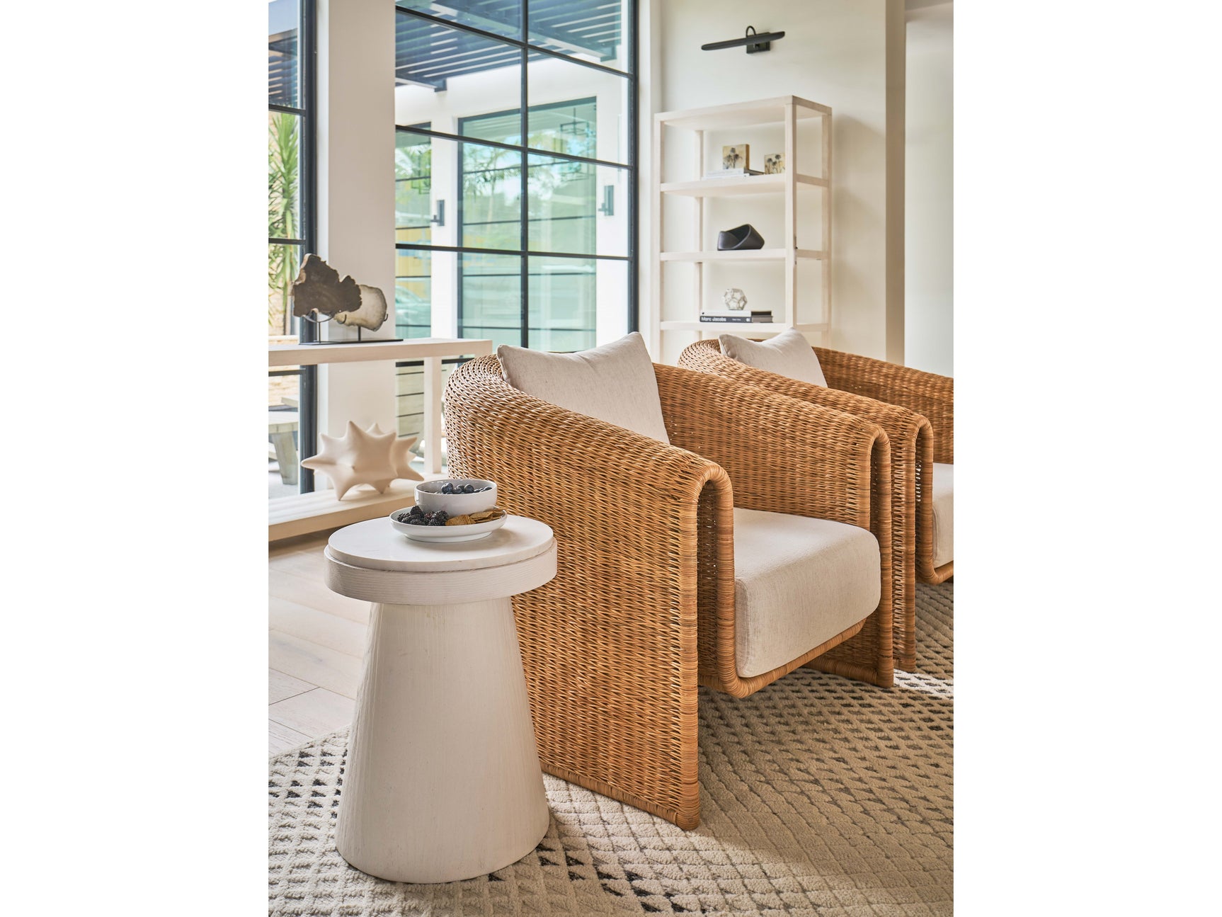 Madeira White Sand Accent Table - Ornate Home