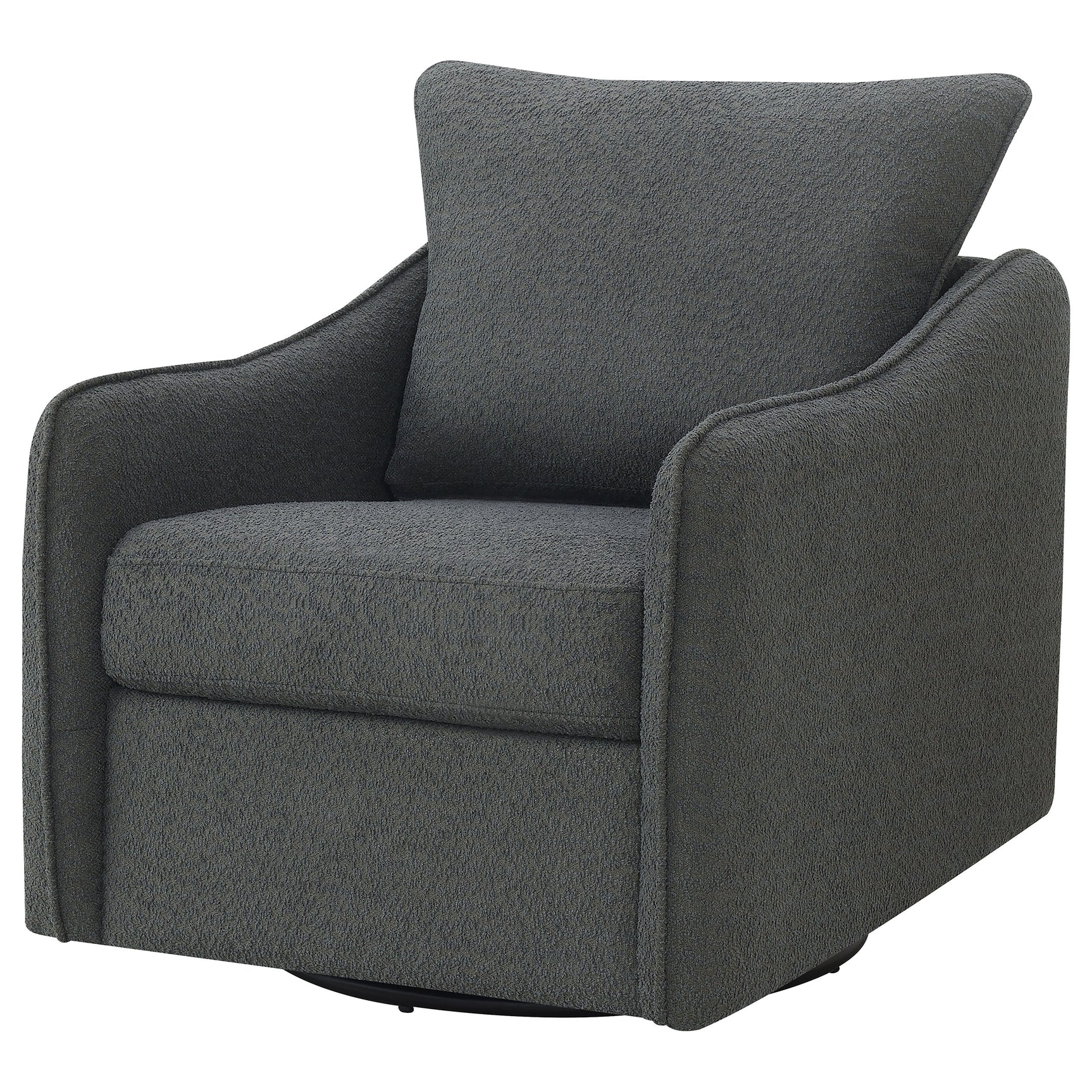 Madia Charcoal Swivel Glider Chair - Ornate Home