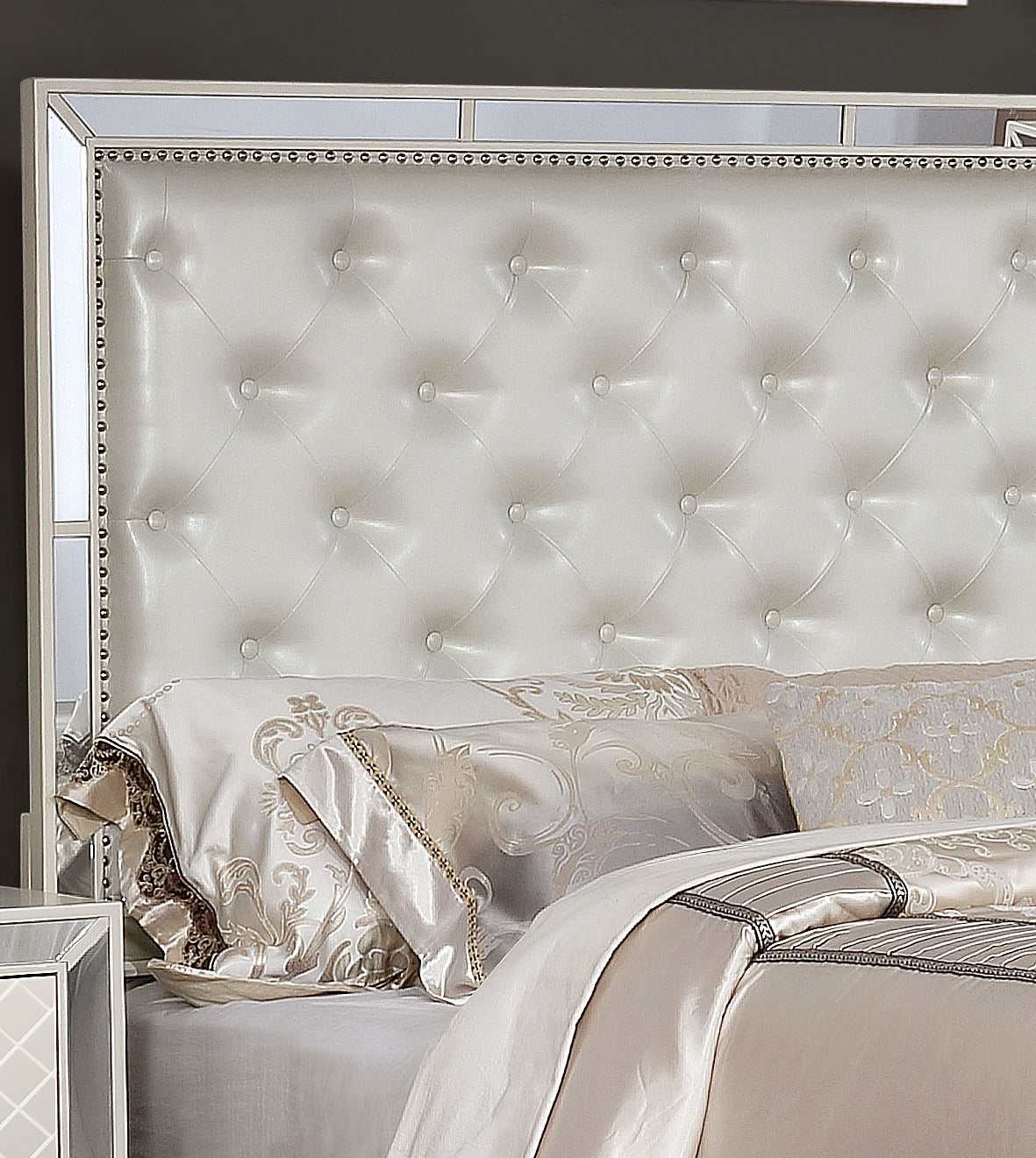 Madison Beige Queen Upholstered Bed - Ornate Home