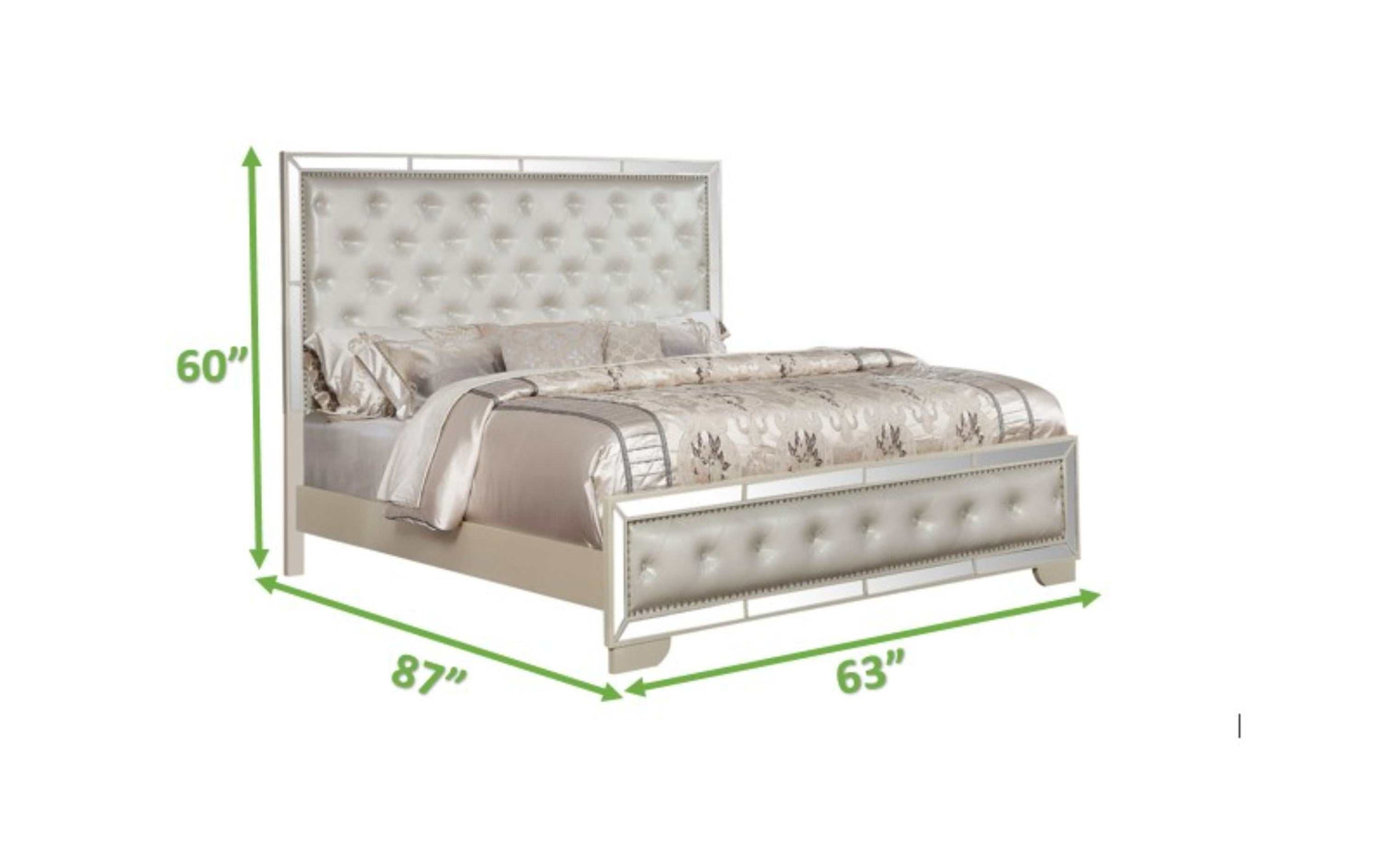 Madison Beige Queen Upholstered Bed - Ornate Home