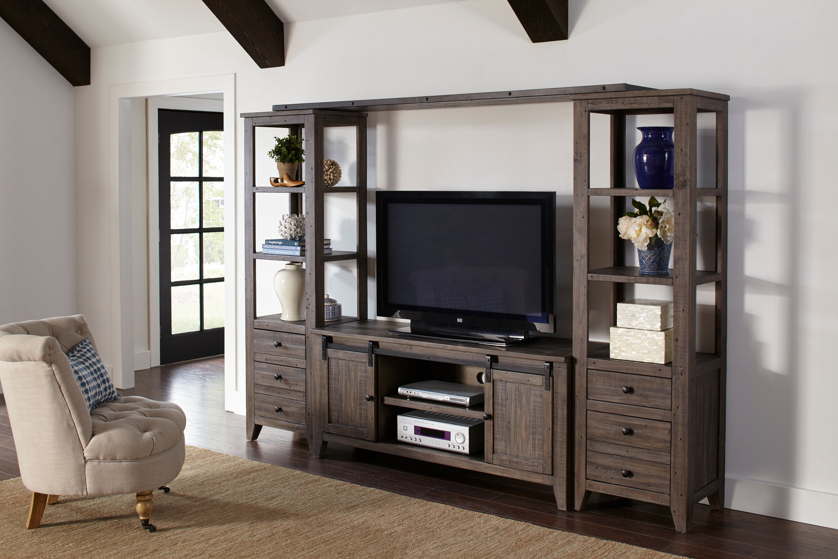 Madison County Barnwood Entertainment Wall - Ornate Home