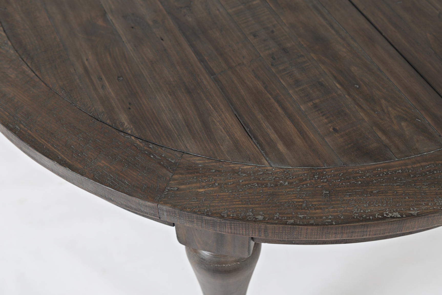 Madison County Barnwood Round to Oval Dining Table - Ornate Home