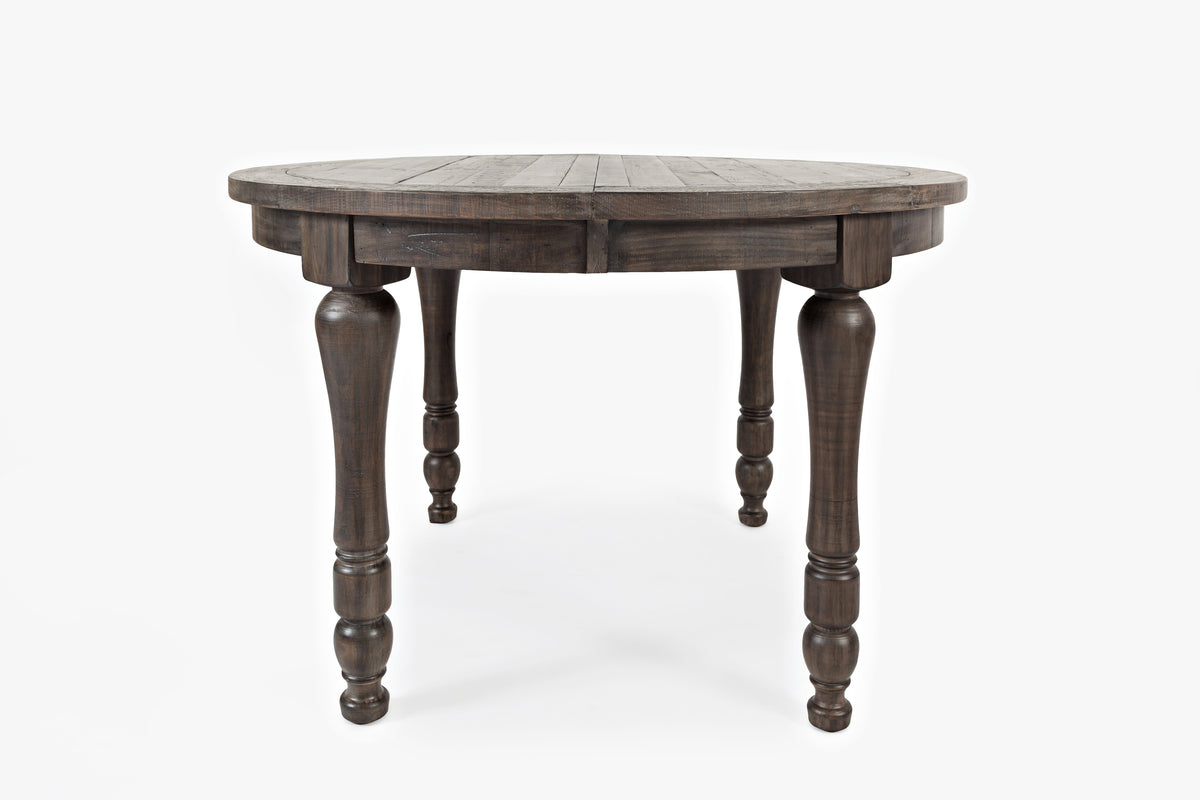 Madison County Barnwood Round to Oval Dining Table w/ 4 Chairs - Ornate Home