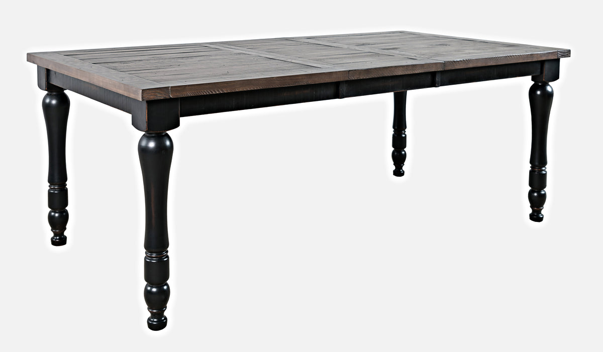 Madison County Vintage Black Ext Dining Dining Table w/ 4 Chairs, Bench - Ornate Home