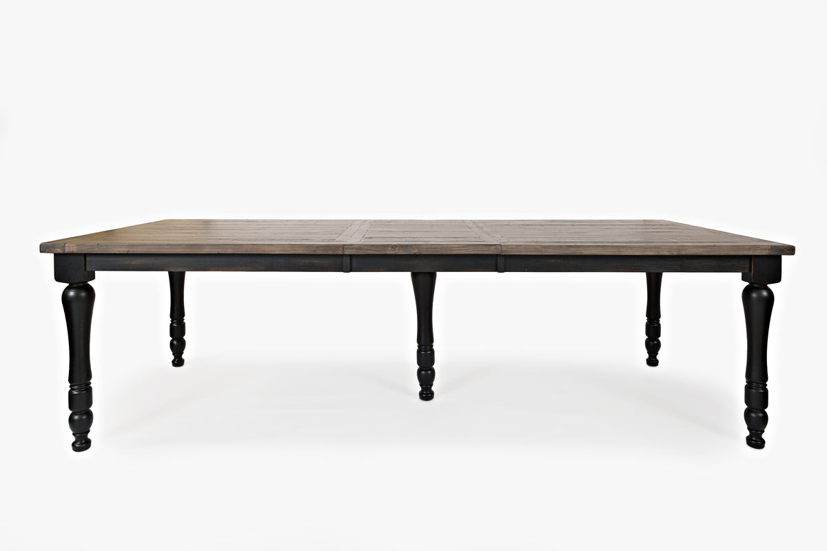 Madison County Vintage Black Ext Dining Table w/ 6 Chairs - Ornate Home