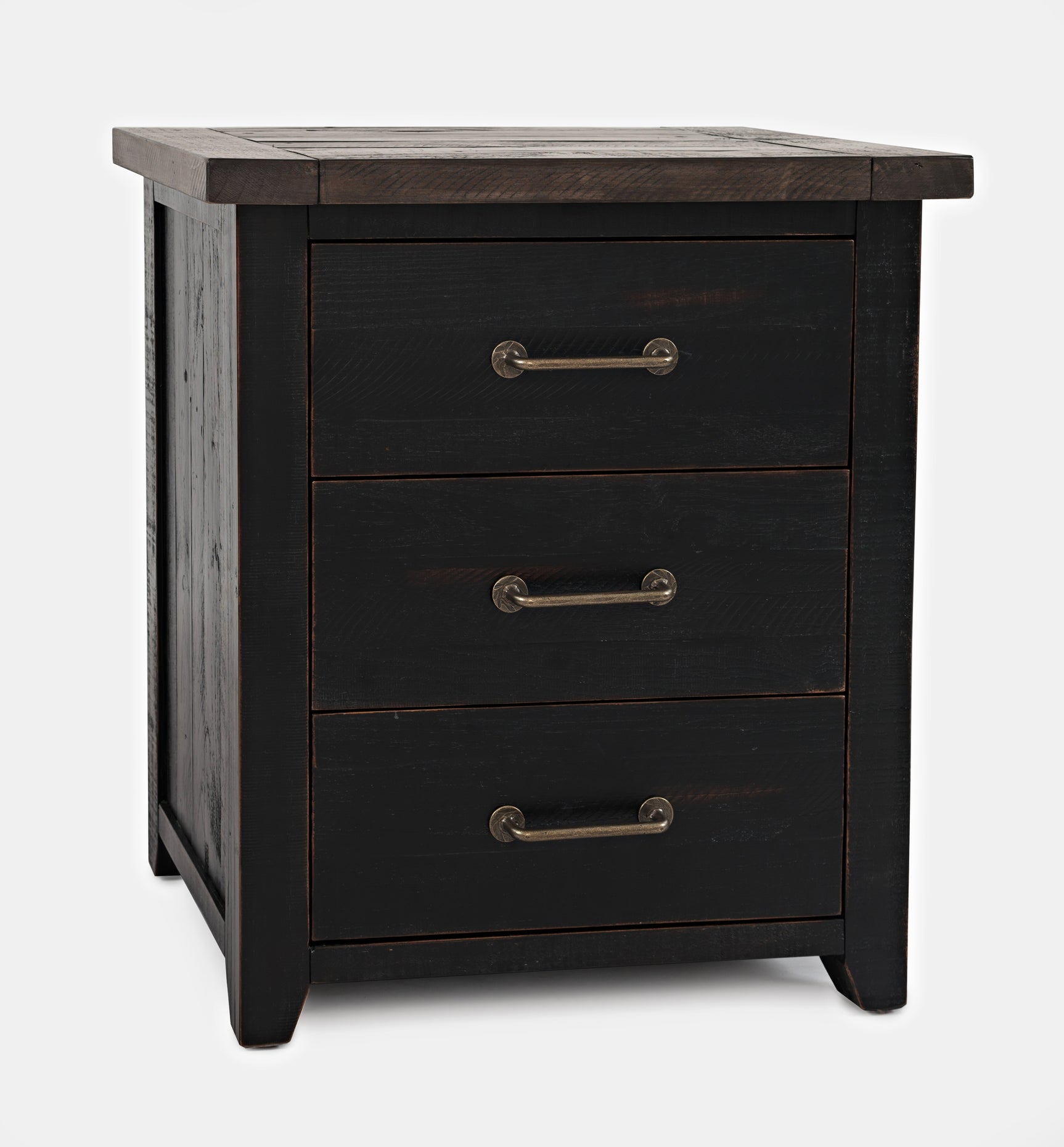 Madison County Vintage Black Power Nightstand - Ornate Home