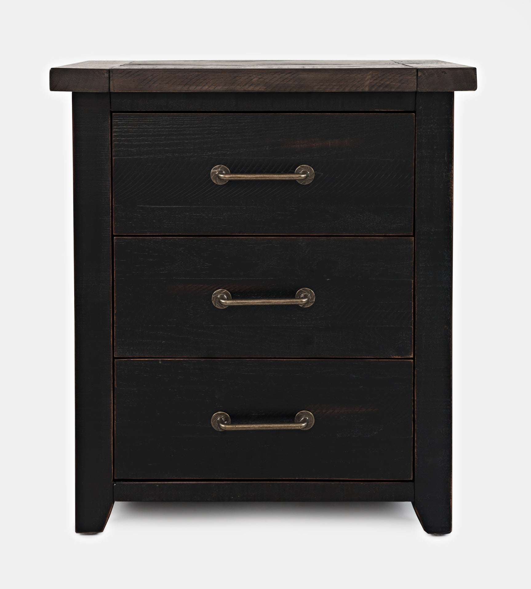 Madison County Vintage Black Power Nightstand - Ornate Home