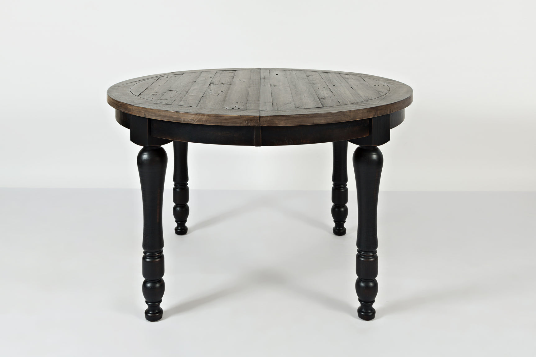 Madison County Vintage Black Round to Oval Dining Table - Ornate Home