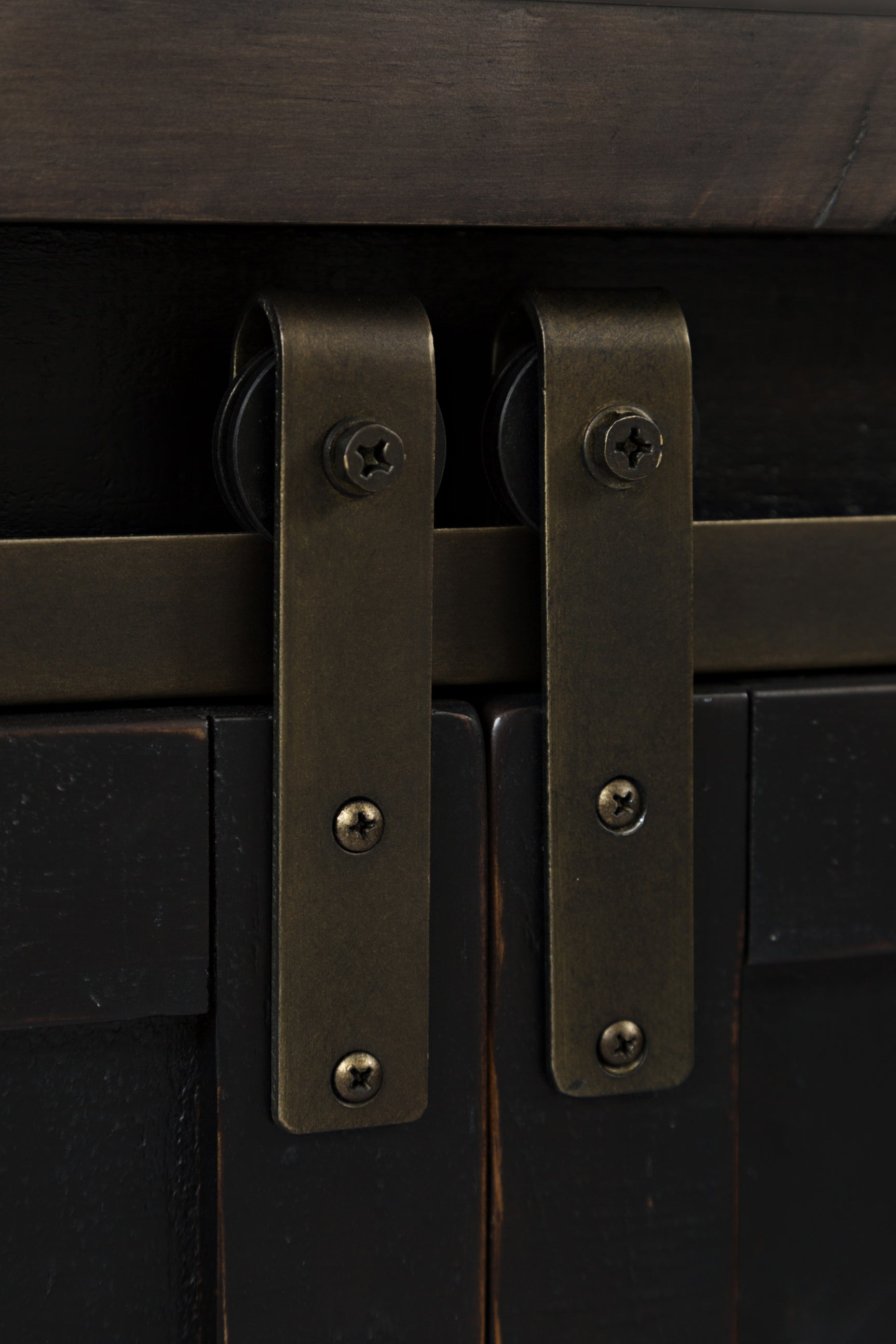 Madison County Vintage Black Server Hutch - Ornate Home