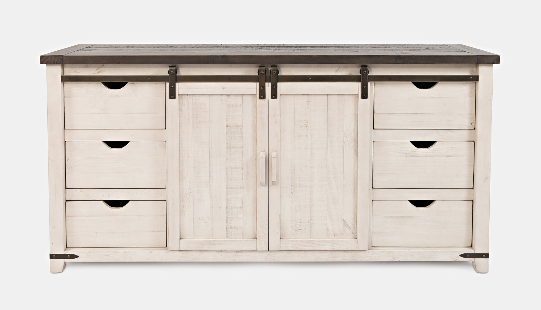 Madison County Vintage White 70 Barn Door Server - Ornate Home
